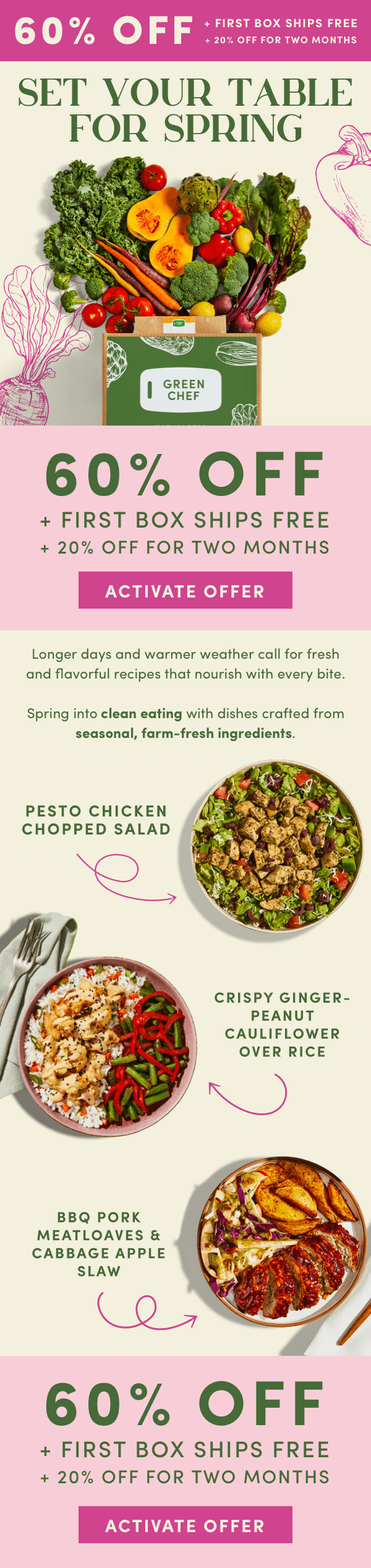 Set your table for spring with 60% off! 