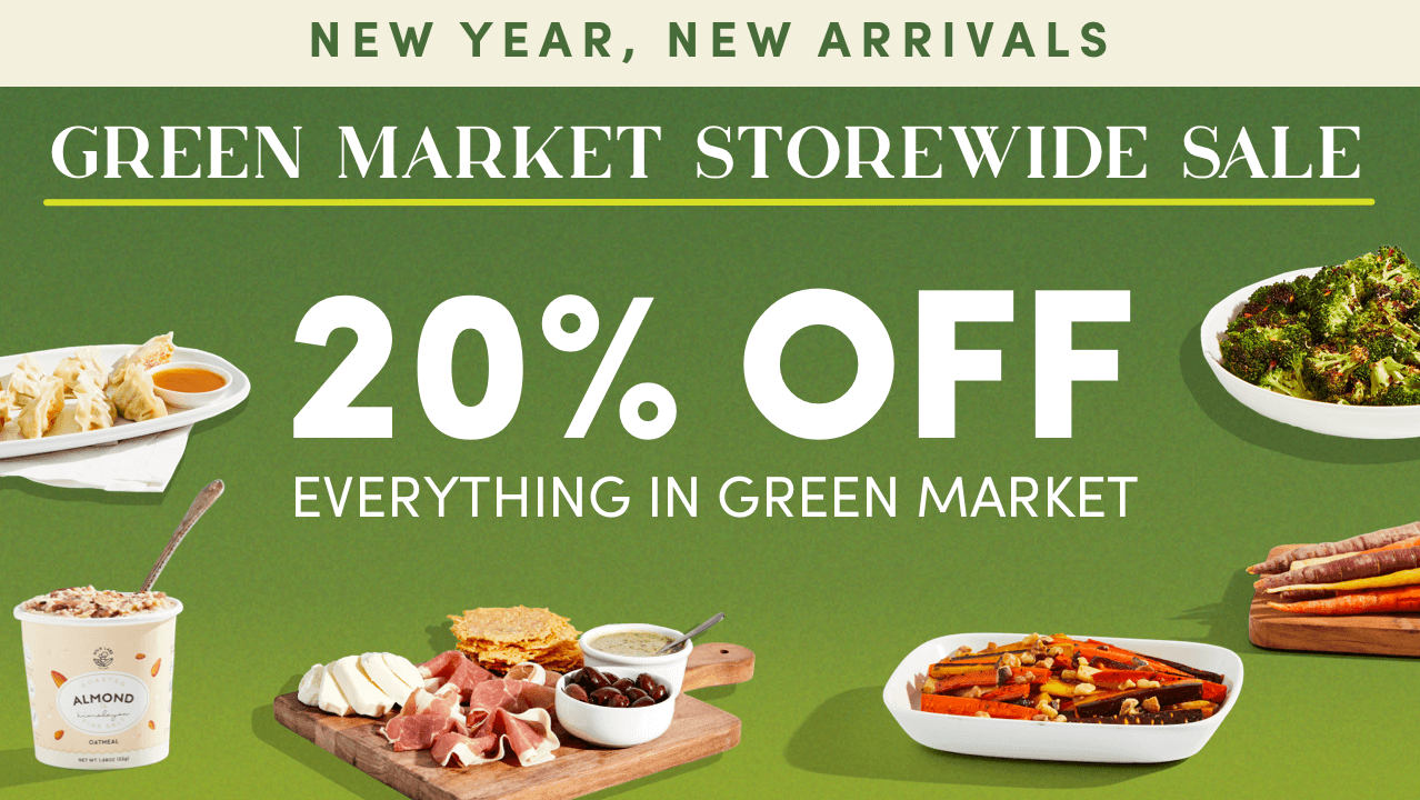 Green market storewide sale with 20% off everything in green market! 