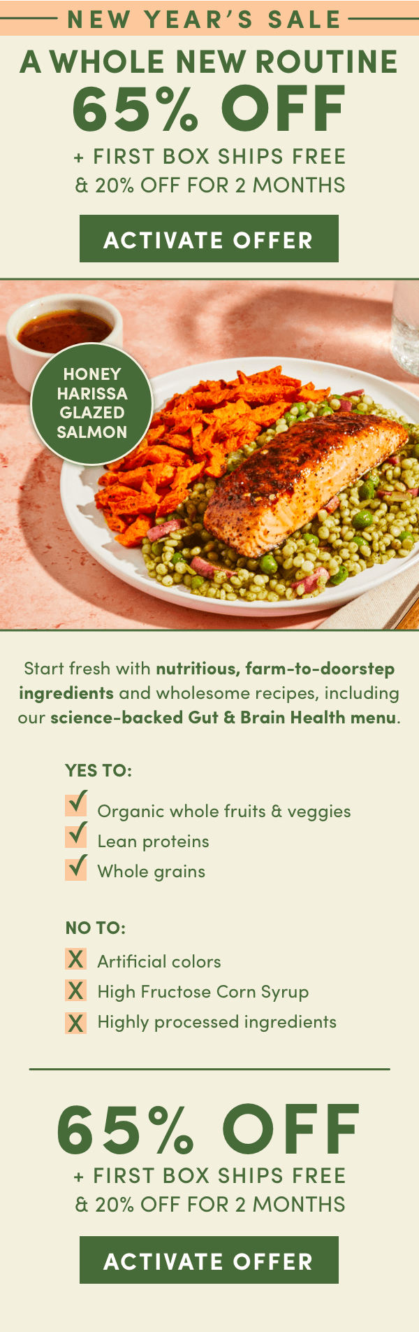 A whole new routine for the new year. 65% off + first box ships free + 20% off for 2 months.