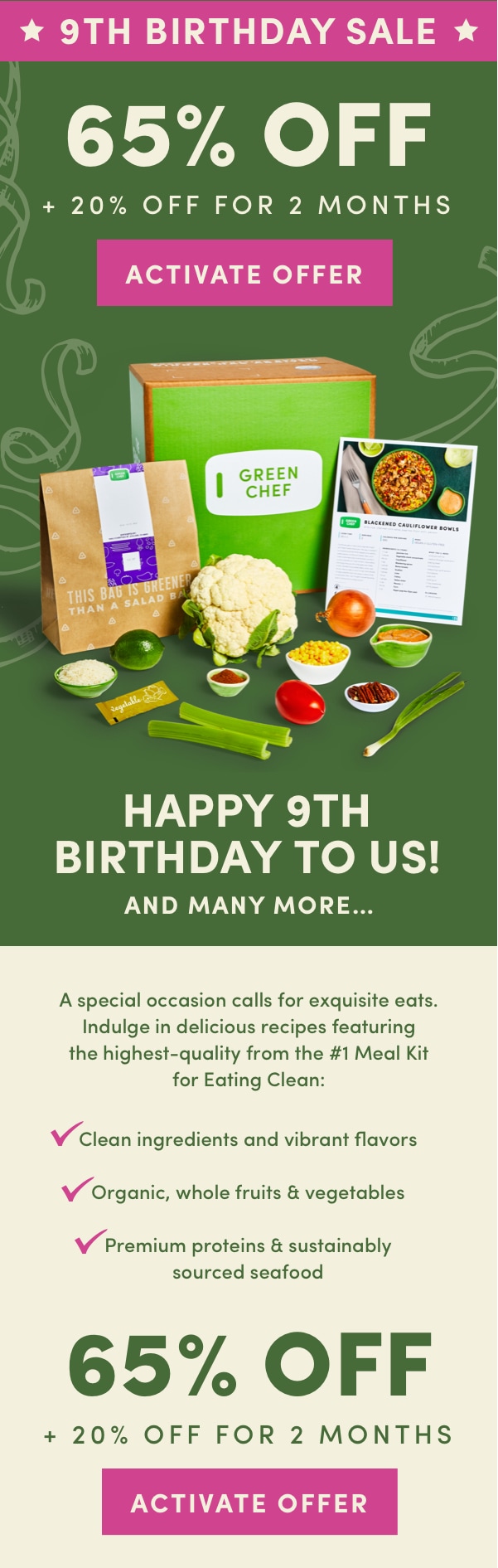 Happy 9th birthday to us! And many more...Score 65% off + 20% off for 2 months.