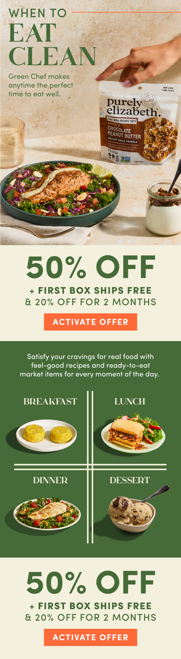 When to eat clean. Green chef make anytime the perfect time to eat well. Get 50% off now! 
