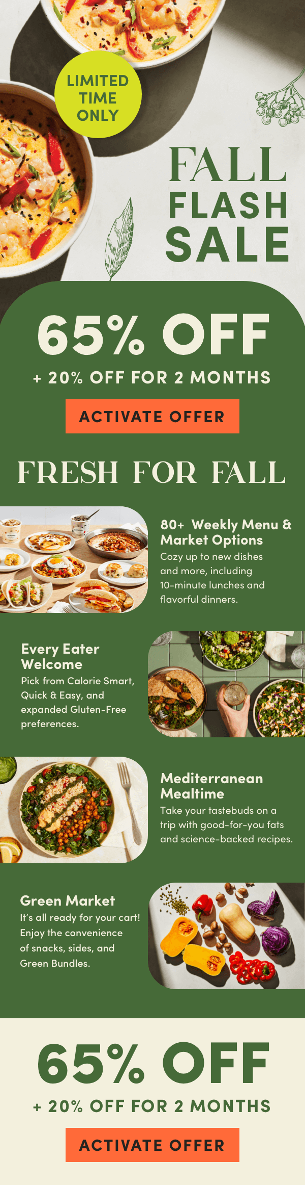 Fresh for fall. Get 65% off + 20% off for 2 months, activate your offer now! 