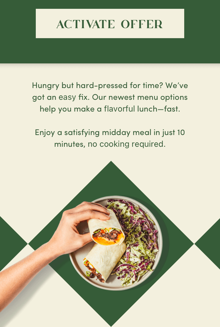 Hungry but hard-pressed for time? We've got an easy fix - enjoy a satisfying midday meal in just 10 minutes, no cooking required
