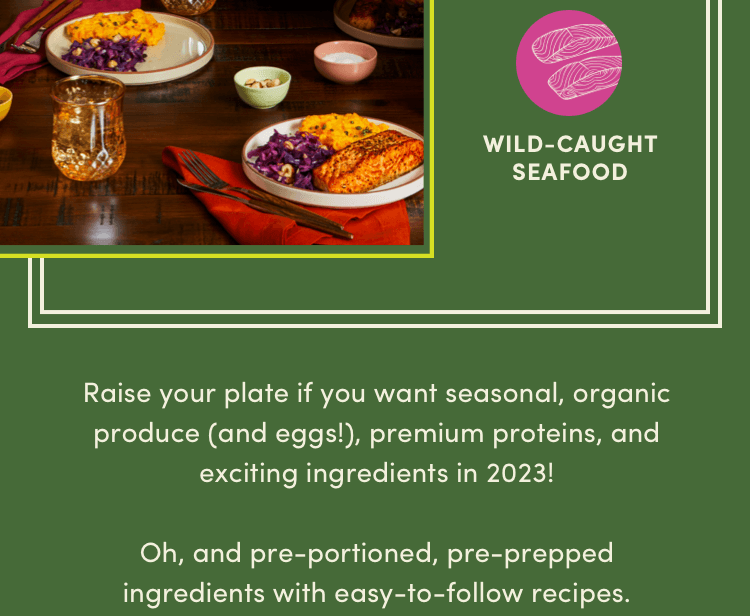 Pre-portioned, pre-prepped ingredients with easy-to-follow recipes