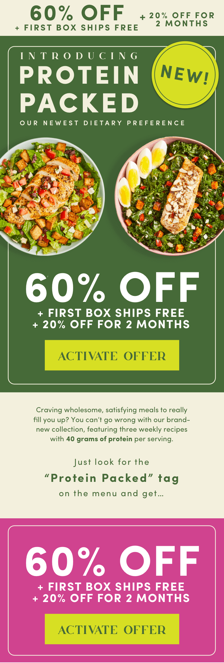 60% off + free shipping | Introducing our new protein packed preference