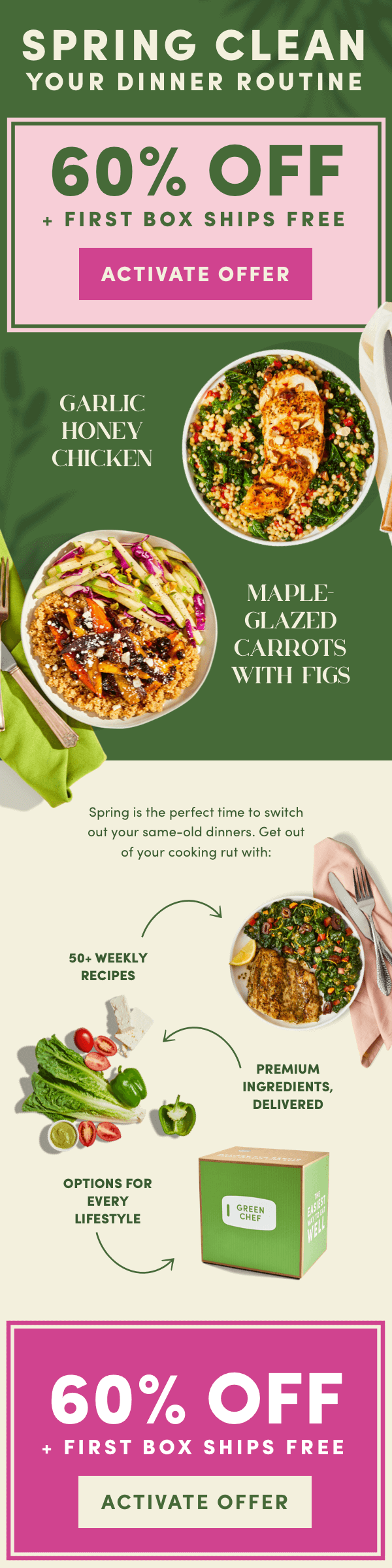 Spring clean your dinner routine. 60% off + first box ships free. 