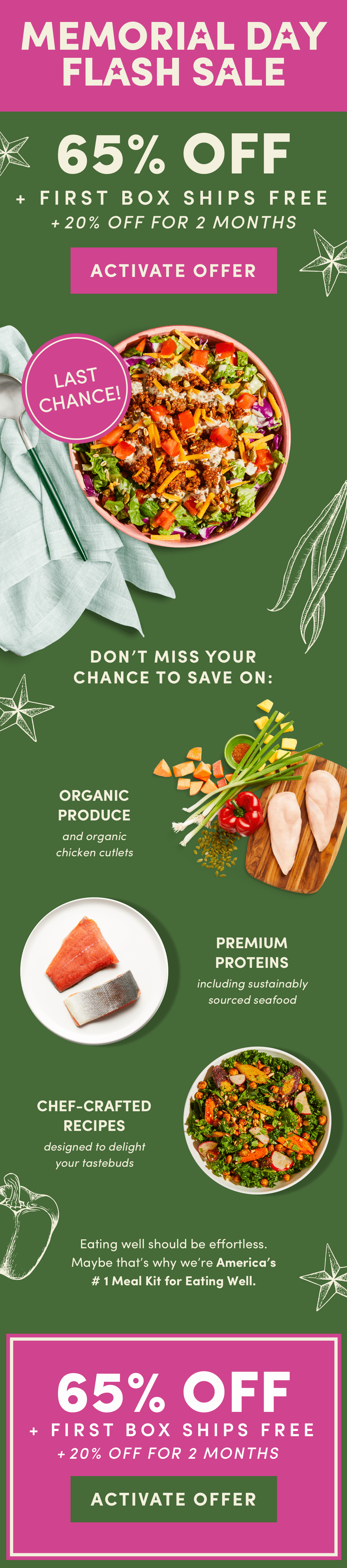 Early access to our memorial day flash sale. 65% off + first box ships free when you activate now!