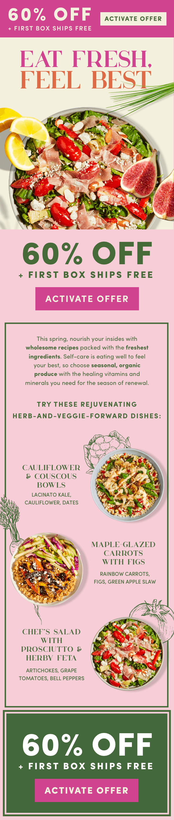 Eat fresh and feel best. Get 60% off + first box ships free.